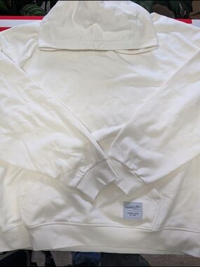 Mitchell & Ness Cream Pullover Hoodie with Subtle Logo